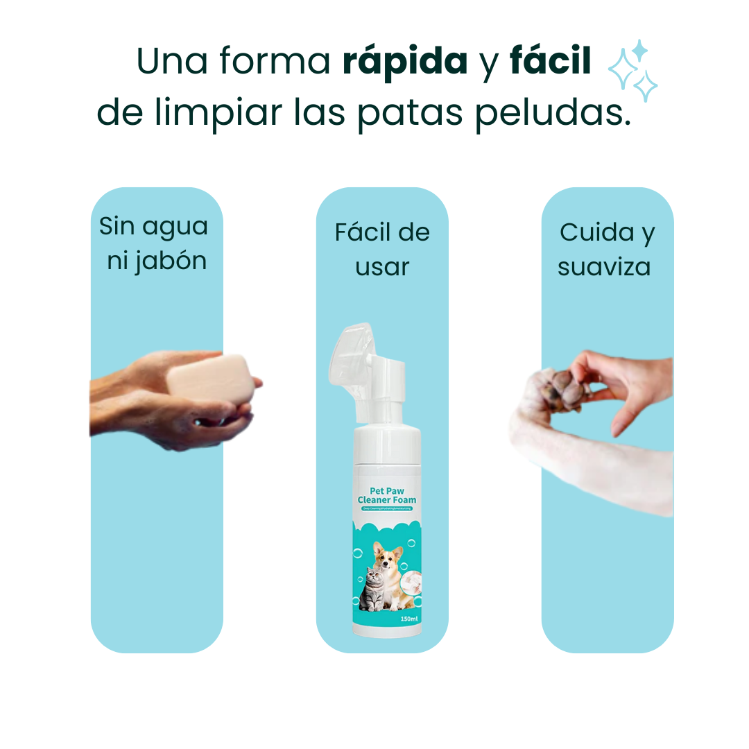 Espuma limpiadora de patas sin enjuague