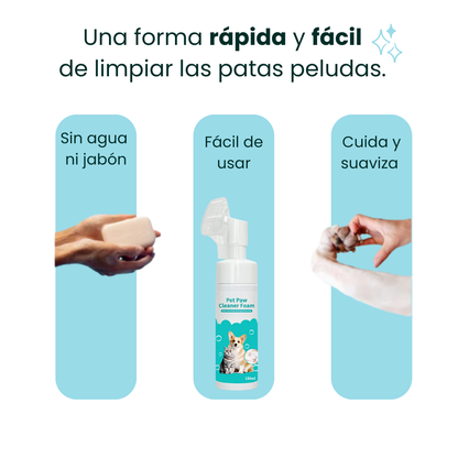 Espuma limpiadora de patas sin enjuague